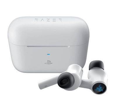 Razer Hammerhead HyperSpeed Multi-Platform Gaming Earbuds, True Wireless, Up to 30 Hours Battery Life, Noise Cancelling, Backlight, USB Type-C Charging - White