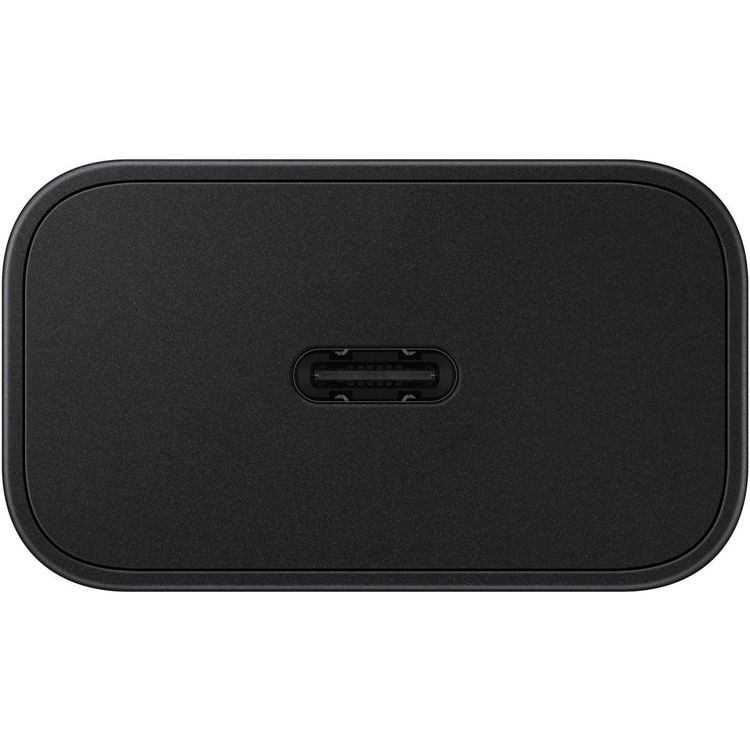 محول السفر من سامسونج 25 واط، 2 دبوس مع كابل USB Type-C إلى Type-C، دعم الشحن السريع، بقوة إخراج إجمالية 25 واط - أبيض، جهد دخل 100-240 فولت، جهد خروج 5 فولت (كحد أقصى، شحن عادي)، جهد خروج 9 فولت (كحد أقصى، شحن سريع) PDO - أسود