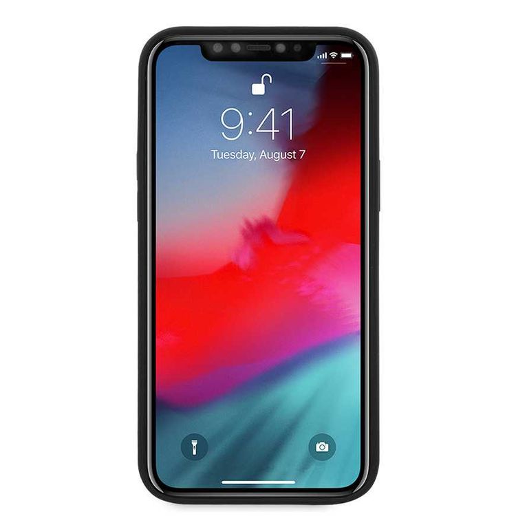 CG Mobile Ferrari On Track Liquid Silicone Case Metal Logo Compatible for iPhone 12 / 12 Pro (6.1") - Black