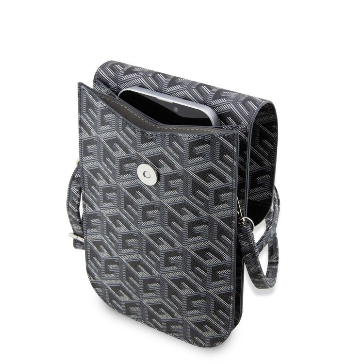 Guess Gcube Stripe Wallet Bag - Black