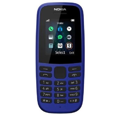 NOKIA 105 Dual SIM Blue 2G, Feature Phone, Dual SIM, 2MP Camera with LED flash - Blue