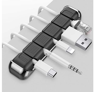 Ahastyle Aluminum Silicone Multipurpose Cable Clips/Organizers - Black