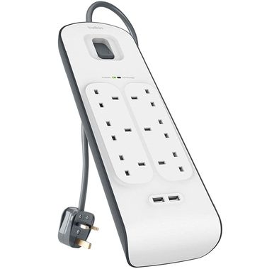 Extension Cord Belkin BSV603AF(2M CABLE) Surge Plus Protector with 2M - White
