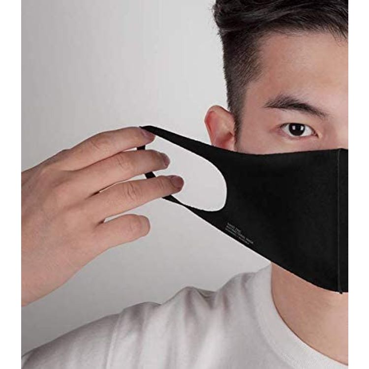 Vanguard Smart Care Puro-Nano Zinc Anti-Bacterial 3 Ply BFE Face Mask, Protection Washable Face Masks - Black ( Medium )