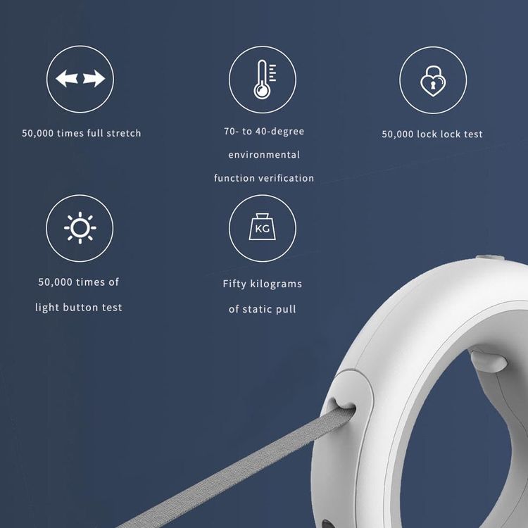 Xiaomi Moestar Retractable Dog Leash 2 with LED Light (MS0030002-GY) - Natural Grey