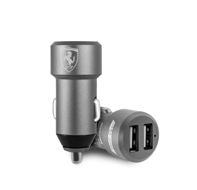 CG Mobile Ferrari Car Charger 4.8A Output (2 USB Ports) Satined Aluminum - Gray