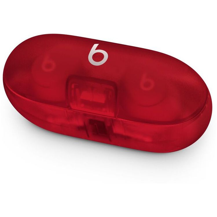 Beats Solo Buds True Wireless Earbuds, Built-in Microphone, USB-C Charging Interface, 18 Hours Battery Life - Transparent / Red