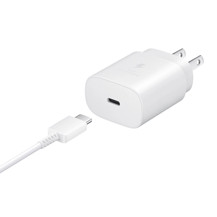 Samsung 25W PD USB-C Adapter 2 pin, Supports super fast charging with 25 watts  - White