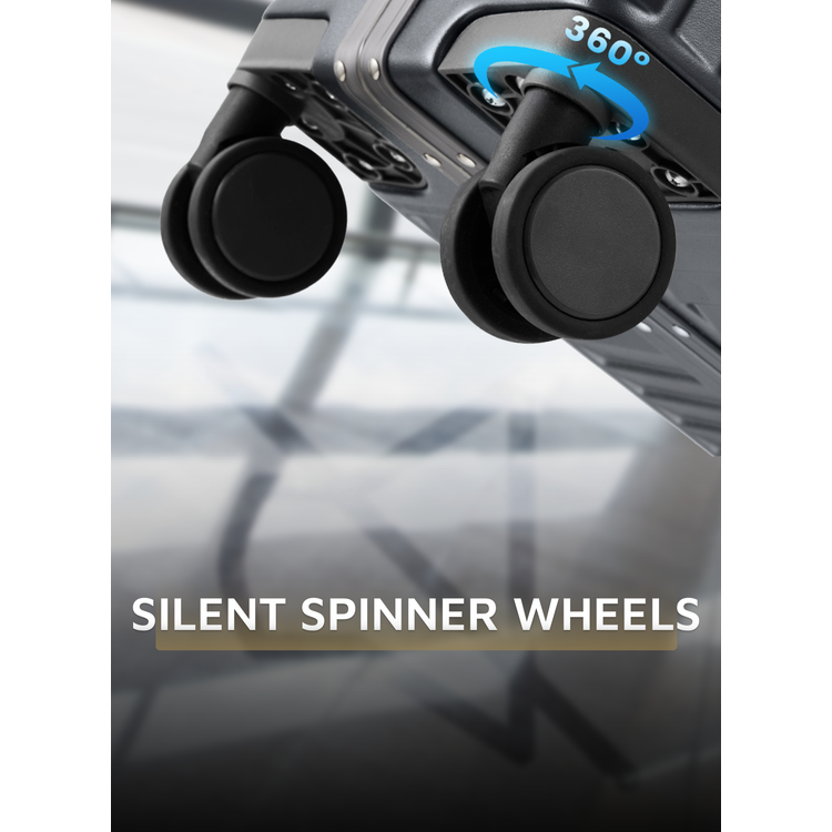 Levelo RoamRollers Travel Luggage with Aluminum Body, Medium - Grey