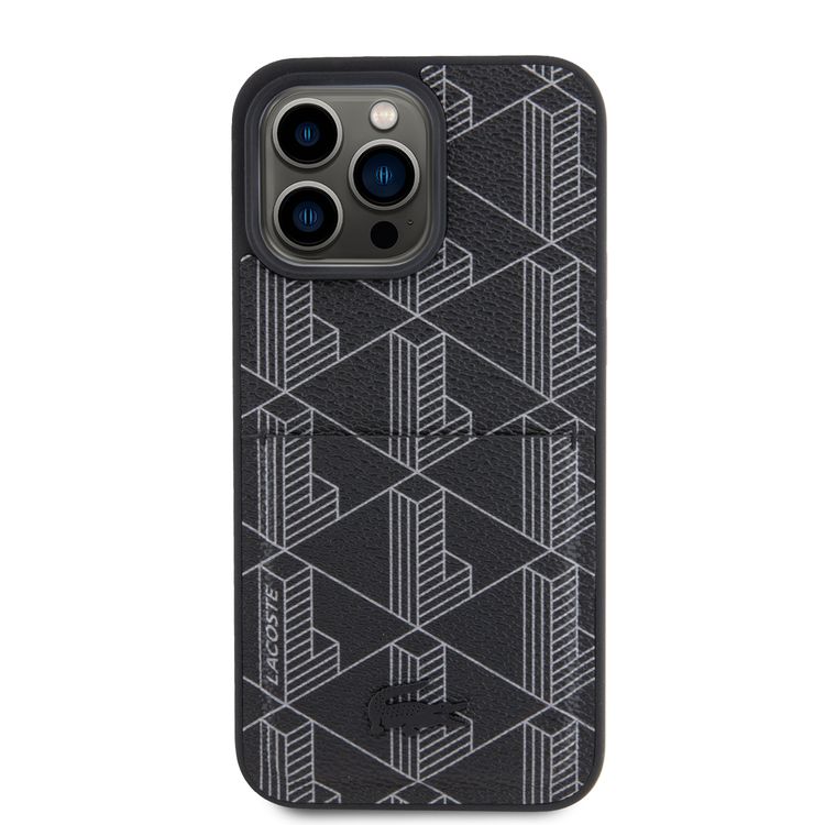 Lacoste iPhone 15 Pro Max For HC PU with Card Slot The Blend Monogram - Black