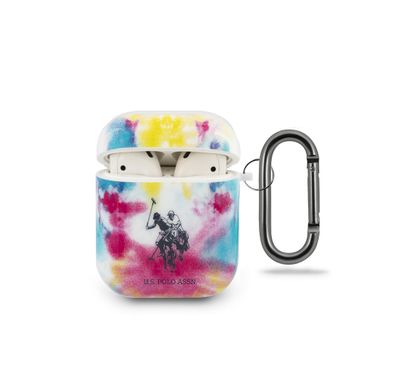 CG MOBILE U.S.Polo Assn.Tie & Dye Collection Case Compatible for Airpods 1/2, Scratch Resistant, Shock Absorption & Drop Protection Cover Officially Licensed - Multicolor
