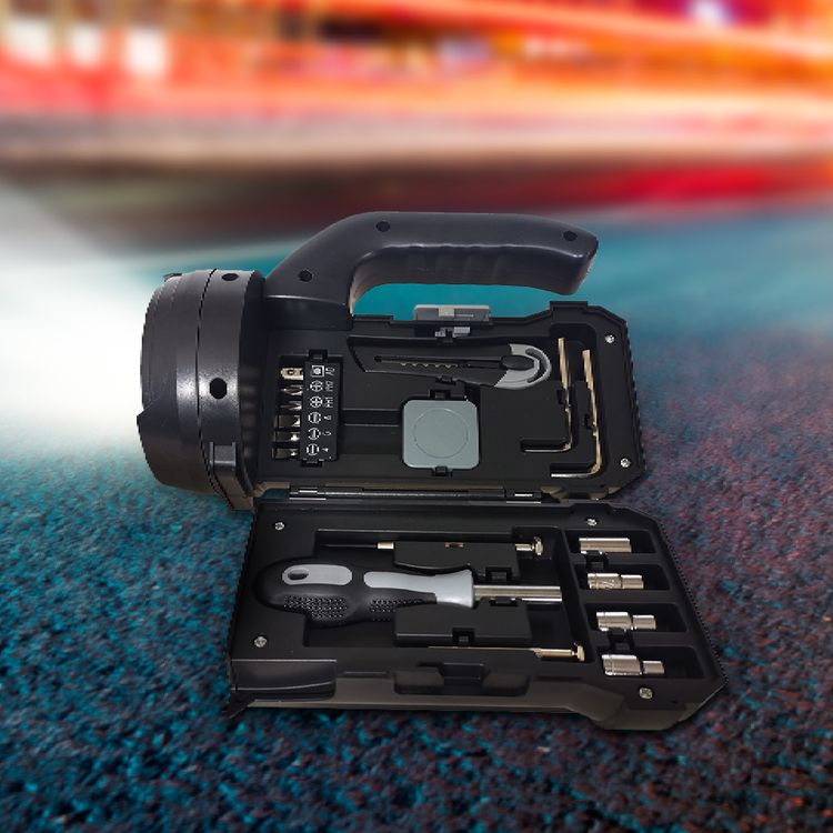 Porodo LifeStyle Outdoor 5W 18 in 1 Flashlight with Toolbox - Black/Grey