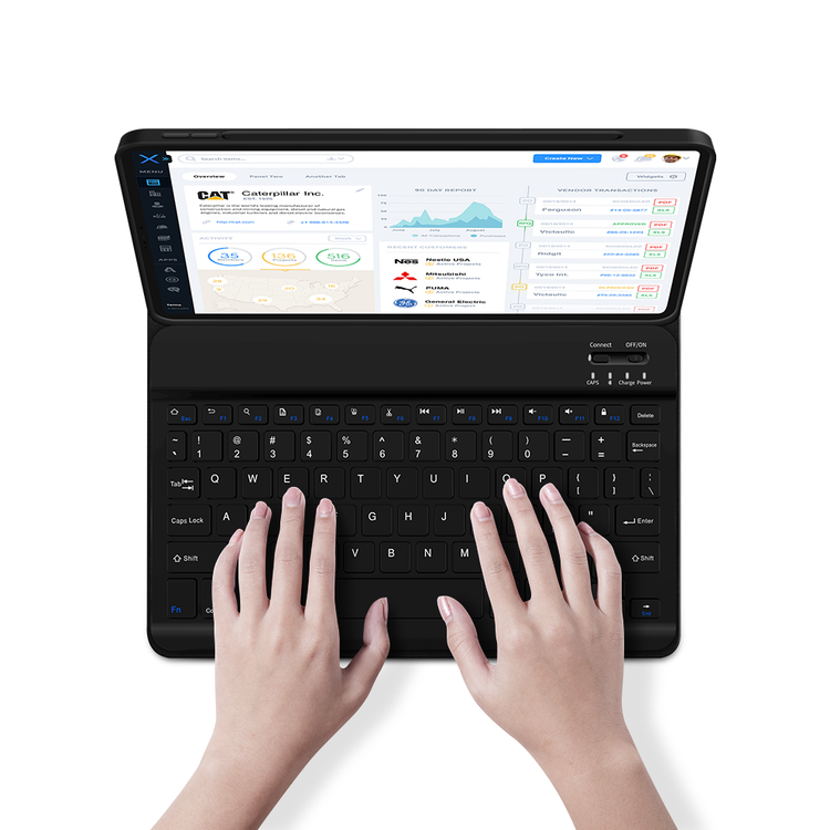 Green Lion Premium Leather Case with Detachable Wireless Keyboard for Apple iPad Pro 10.2" 2020 - Black