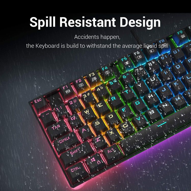 Redragon K552RGB Mechanical Gaming Keyboard with RGB Backlit | Spill Resistant Design Wired Mechanical Keyboard