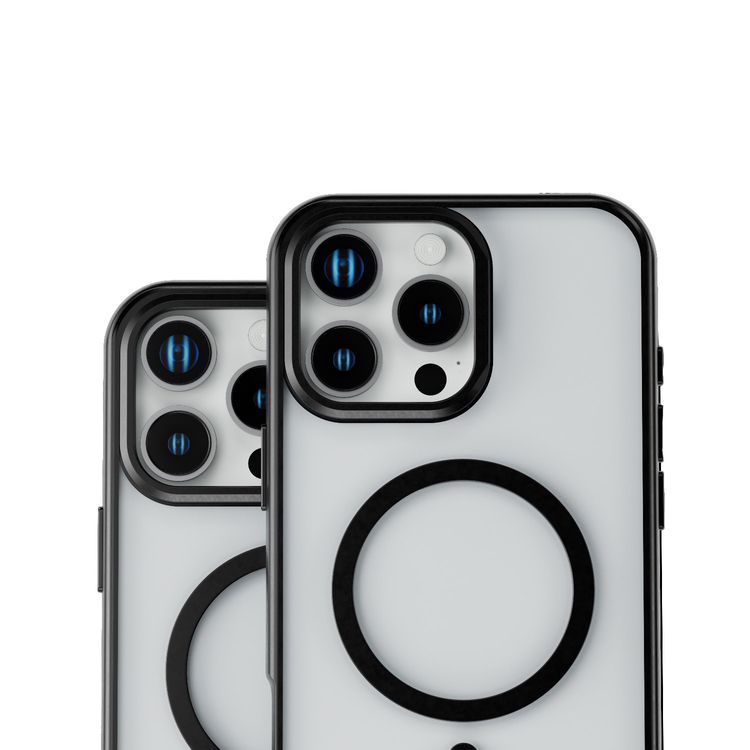 كفر حماية Levelo Elio PC مع حامل حلقي للكاميرا لهاتف iPhone 16 Pro Max، حامل مدمج، متوافق مع MagSafe - أسود 