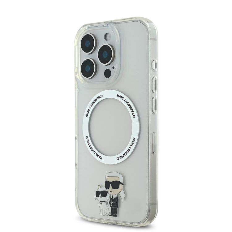 جراب KARL LAGERFELD Magsafe IML الصلب مع NFT KARL &amp; CHOUPETTE لسلسلة iPhone 16