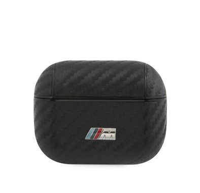 CG Mobile BMW M Collection PC PU Carbon Case with Metal Logo Compatible for AirPods Pro - Black