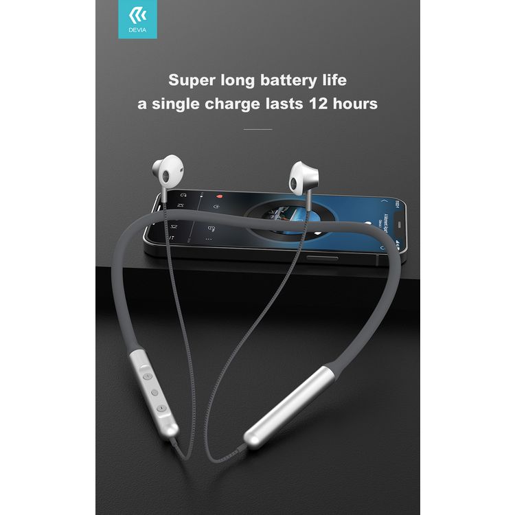 Devia Smart Series Silicone Neckband Headset | Ergonomic Design Bluetooth Headset - Black / Green