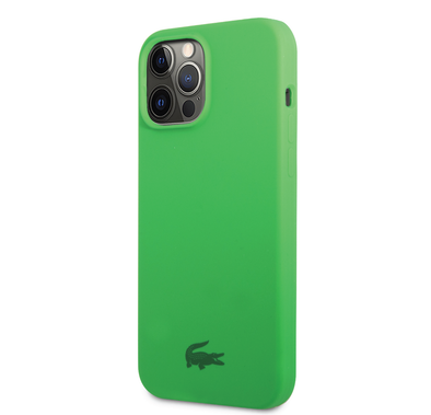 Lacoste Hard Case Liquid Silicone / Microfiber Glossy Printing Logo Compatible with iPhone 14 Pro - Green