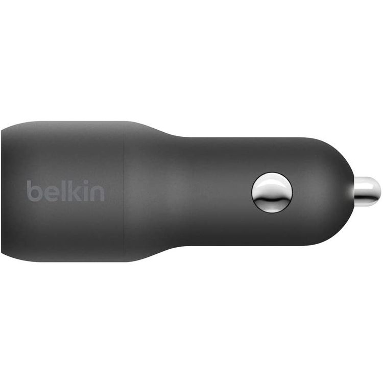 شاحن هاتف في السيارة من بيلكن CCB003btBK يو اس بي-سي بقوة 20 وات + شاحن سيارة يو اس بي بقوة 12 وات - أسود
