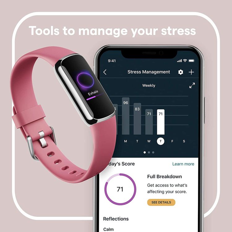 Fitbit Luxe Fitness & Wellness Wristband Tracker with Stress Management, Sleep Tools, Fitness & Activity, Health Metric Dashboards, Jewelry Design with 5-Day Battery Life