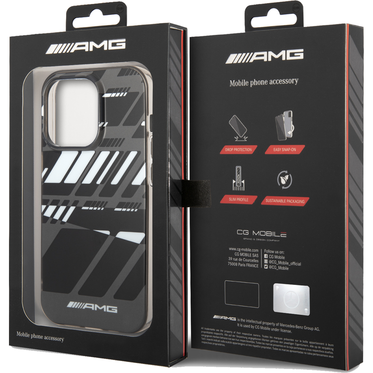 AMG Frosted PC Case - Expressive Graphic, Bumper Protection iPhone 14 Pro Max Compatibility - Grey