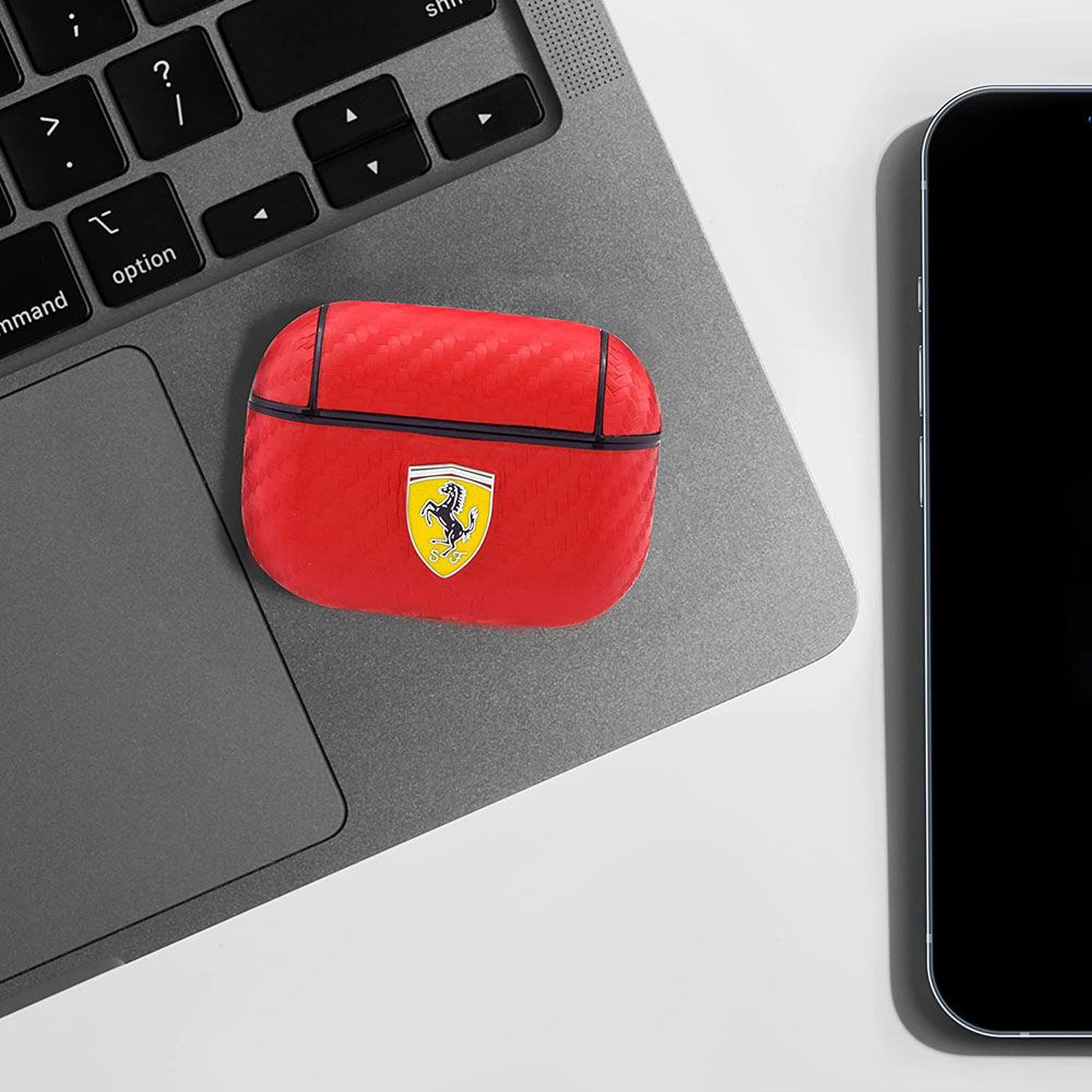 Ferrari No Track Leather with Metal Logo case for Airpods Pro