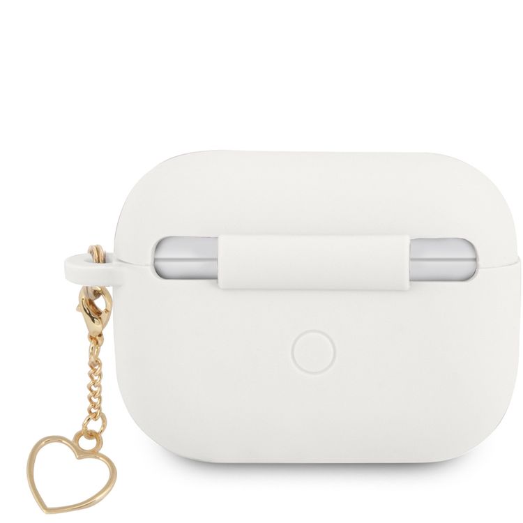 جراب جيس GUAPLSCHSH من السيليكون لسماعات ابل إيربودز برو ، مجموعة ساحرة مع حلقة قلب ضد الضياع ، مرخصة رسميًا - أبيض
