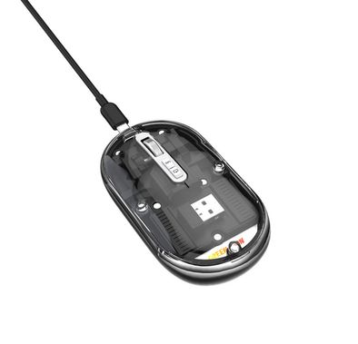 Green Lion Transparent Invisible Click Power Mouse Lite, ABS Plastic Material, Invisible Click Power - Black 