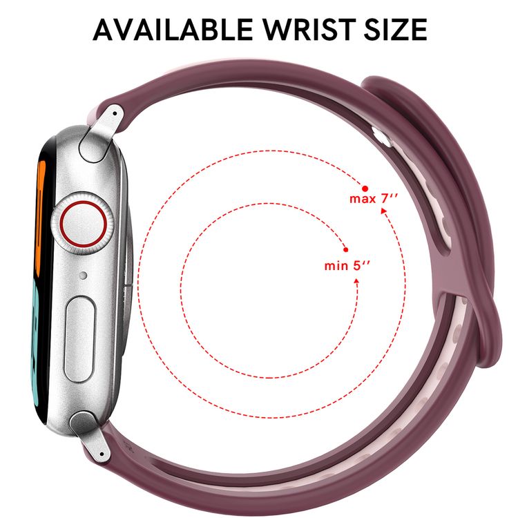 AhaStyle حزام ساعة أبل من السيليكون الفاخر بتصميم ديوتون 38/40 ملم حزام رياضي متوافق مع سلسلة ساعات ابل SE / 6/5/4/3 - أحمر