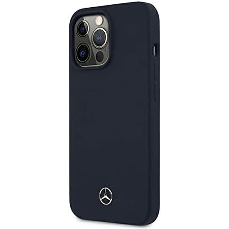حافظة صلبة من السيليكون السائل من مرسيدس بنز ماجسيف لهاتف آيفون 14 برو - أزرق