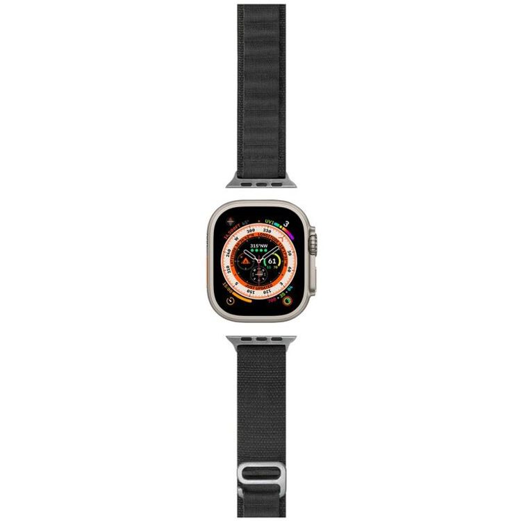 HYPHEN Watch Strap Nylon Loop for Apple Ultra (Medium) - Black