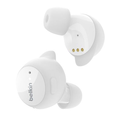 Belkin Soundform Immerse Noise Cancelling Earbuds, Google Fast Pair, Up to 24 Hours Battery Life, Wireless/ Bluetooth Connection Type - White