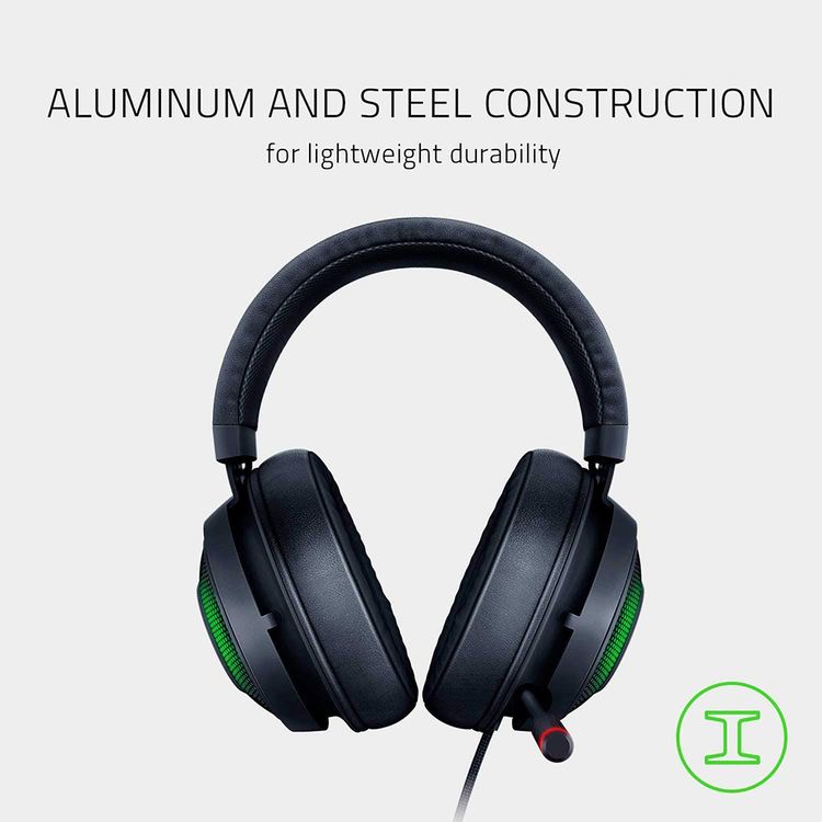 Razer Kraken Ultimate USB Surround Sound Headset with ANC Microphone, Chroma RGB Lighting, Retractable Active Noise Cancelling Mic, Aluminum & Steel Frame - Black
