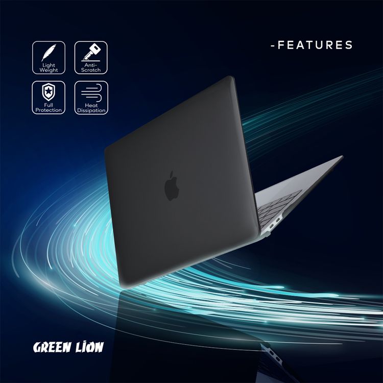 Green Lion Ultra-Slim Hard Shell Case 2.0mm for Macbook Air 13.6  2022 M2 - Clear