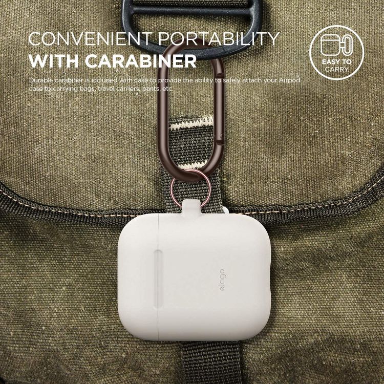  إيلاجو جراب تعليق ايربودز متوافق مع ابل ايربودز من الجيل الأول والثاني ، مقاوم للخدش ومقاوم للسقوط ومقاوم للغبار والامتصاص مع جراب معلق لسماعات ابل ايربودز 1/2 ، متوافق مع علبة الشحن اللاسلكي ، أحمر - أبيض