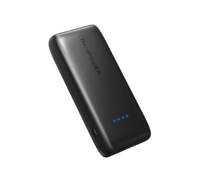 RAVPower External Battery Pack - Small Power Bank 12000mAh - Fast Charging Portable Charger Powerbank with Fire-Retardant Shell & 10 Layer Protection - Travel-friendly - Black