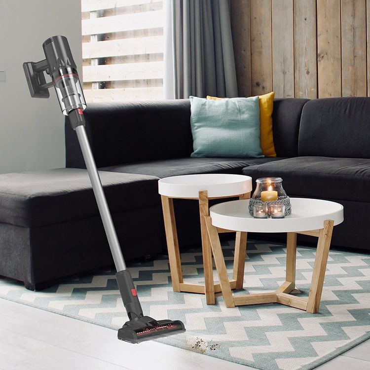 Powerology Cordless Home Vacuum 200W 2200mAh with 3 Layer Rewashable HEPA Filter, Brushless Motor, Vacuum Cleaner with 15k Pa High Suction - Silver