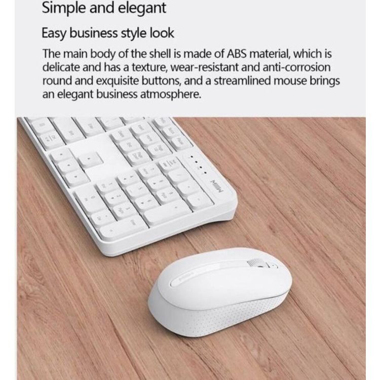 Xiaomi MWWC01 Wireless Keyboard Mouse Combo, Stylish Slim Rechargeable Keyboard 104 Keys Full-Size Quiet Rechargeable Keyboard Mouse Set for Windows Computer Laptop - Black