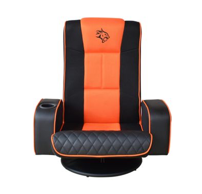 Porodo Gaming Predator Pro Gaming Seat with Armrest & Cupholder 360 Swivel - Black/Orange