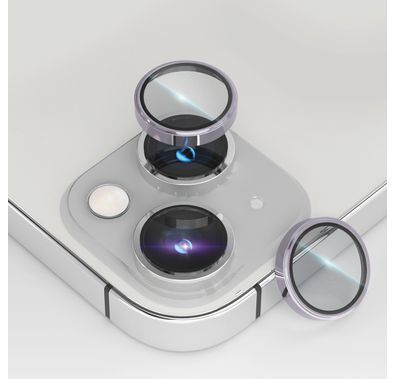 Levelo Lucent Duo Camera Lens Protector, 9H Hardness, Compatible with iPhone 14 / 14 Plus - Purple