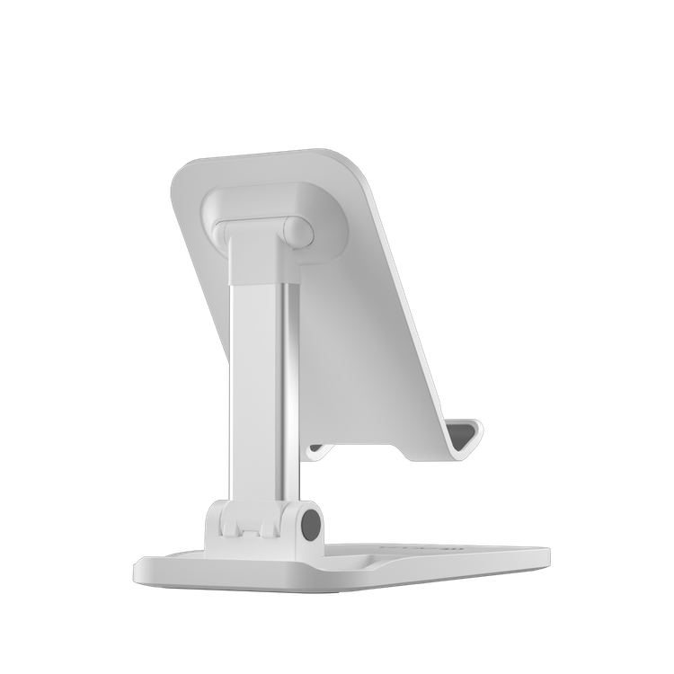 Devia Desktop Folding Stand For Phone, Anti-Slip Design, Safe & Secured, Portable Stand for Smartphones  Bedside, Office, Kitchen Table - White