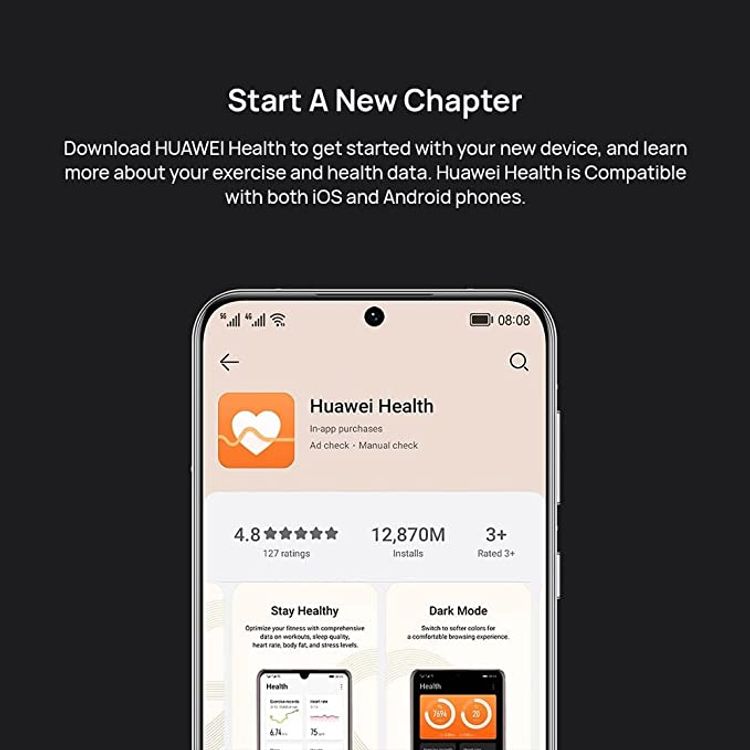 HUAWEI WATCH 3 | Connected GPS Smartwatch with Sp02 and All-Day Health Monitoring | 14 Days Battery Life - Black