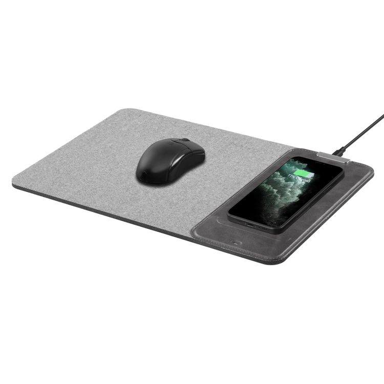 Powerology Rolled Up Qi Wireless Charging Mouse Pad 15W, Case-Friendly, Fast Wireless Charging Mouse Mat Compatible for 12/12 Pro/12 Pro Max/11/11 Pro/11 Pro Max