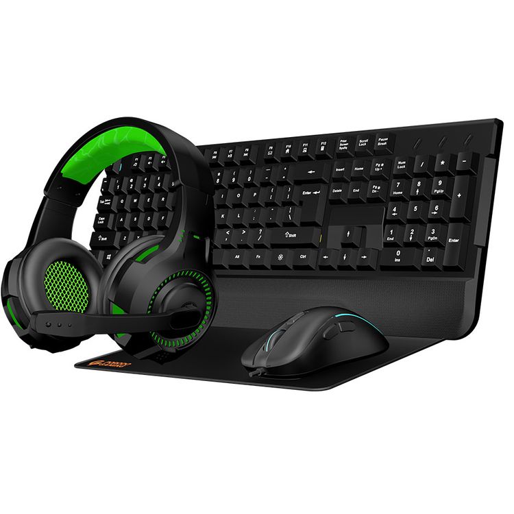 Gaming Set 4-in-1 by Porodo - Keyboard Rainbow Effects, Headphone Compatible for Playstation and Xbox, Mouse 800-3400DPI, Mouse Pad - Starter Kit (Black)