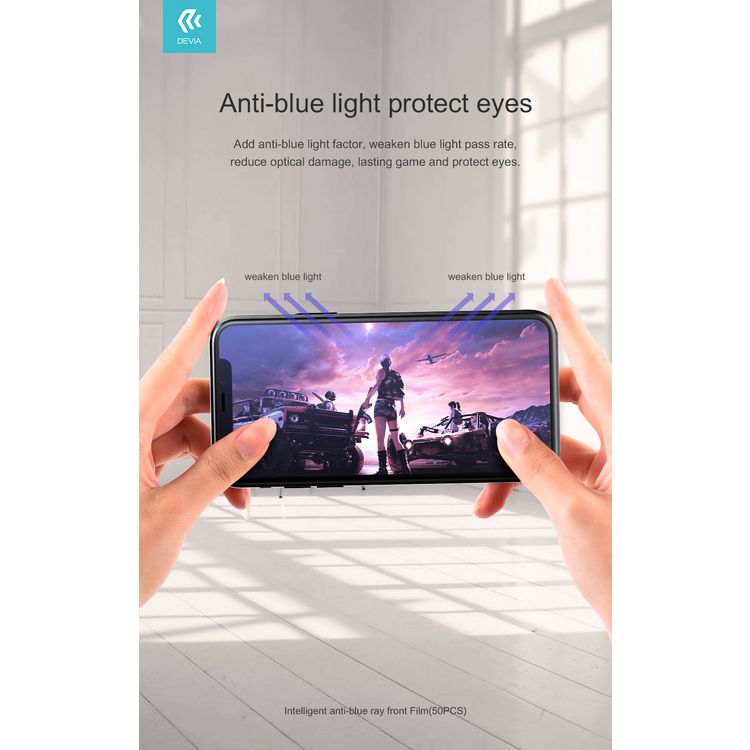 Devia Intelligent Anti-Blue Ray Front Film ( 50pcs ) - Crystal Clear