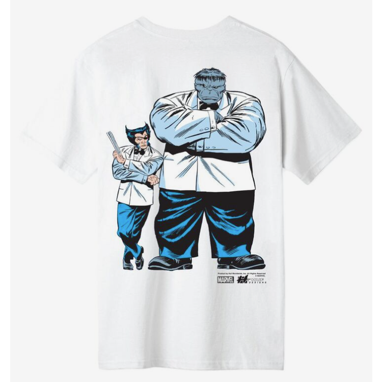 تي شيرت HUF Marvel Hulk Tension بأكمام قصيرة للرجال - أبيض - س