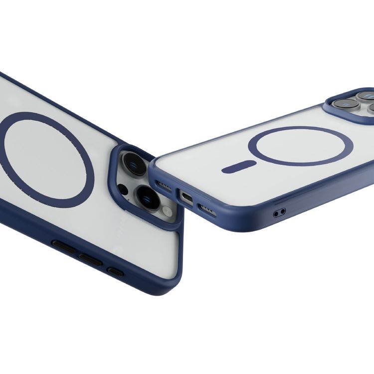 Levelo MagSafe Solo Case for iPhone 16 Pro Max, Clearview Technology, 3H Scratch Resistance, Hybrid Construction - Deep Blue