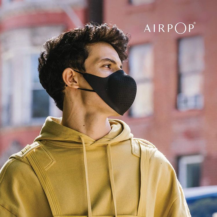 ايربوب قناع وجه أصلي قابل لإعادة الاستخدام ، أغطية وجه مرشح من 4 طبقات ، مقاس محيطي ، قناع وجه قابل للطي قابل للتعديل ، أقنعة وجه للبالغين لحماية الملوثات ، أسود