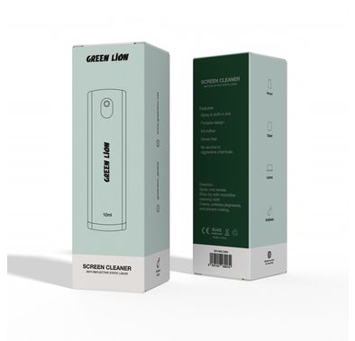 منظف الشاشة جرين ليون، بخاخ وقطعة قماش في واحد، تصميم محمول، قابل لإعادة التعبئة، خالٍ من الخطوط - أزرق